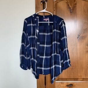 Francescas blue plaid button up